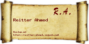 Reitter Ahmed névjegykártya